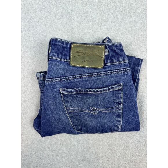 Silver‎ Jeans Women's 30 Blue Cropped Western Glove Works Embroidered Cowgirl - Picture 1 of 11
